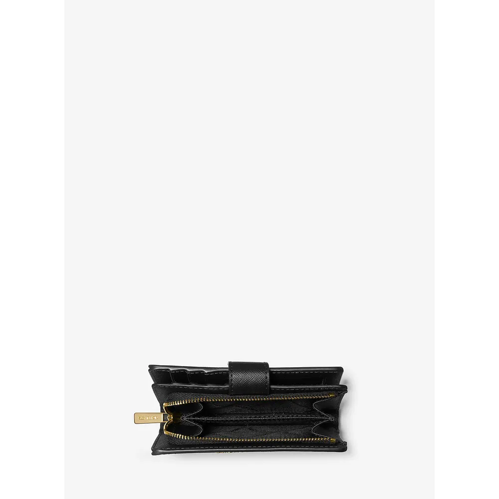 Michael Kors Cartera mediana de piel de grano cruzado | Negro