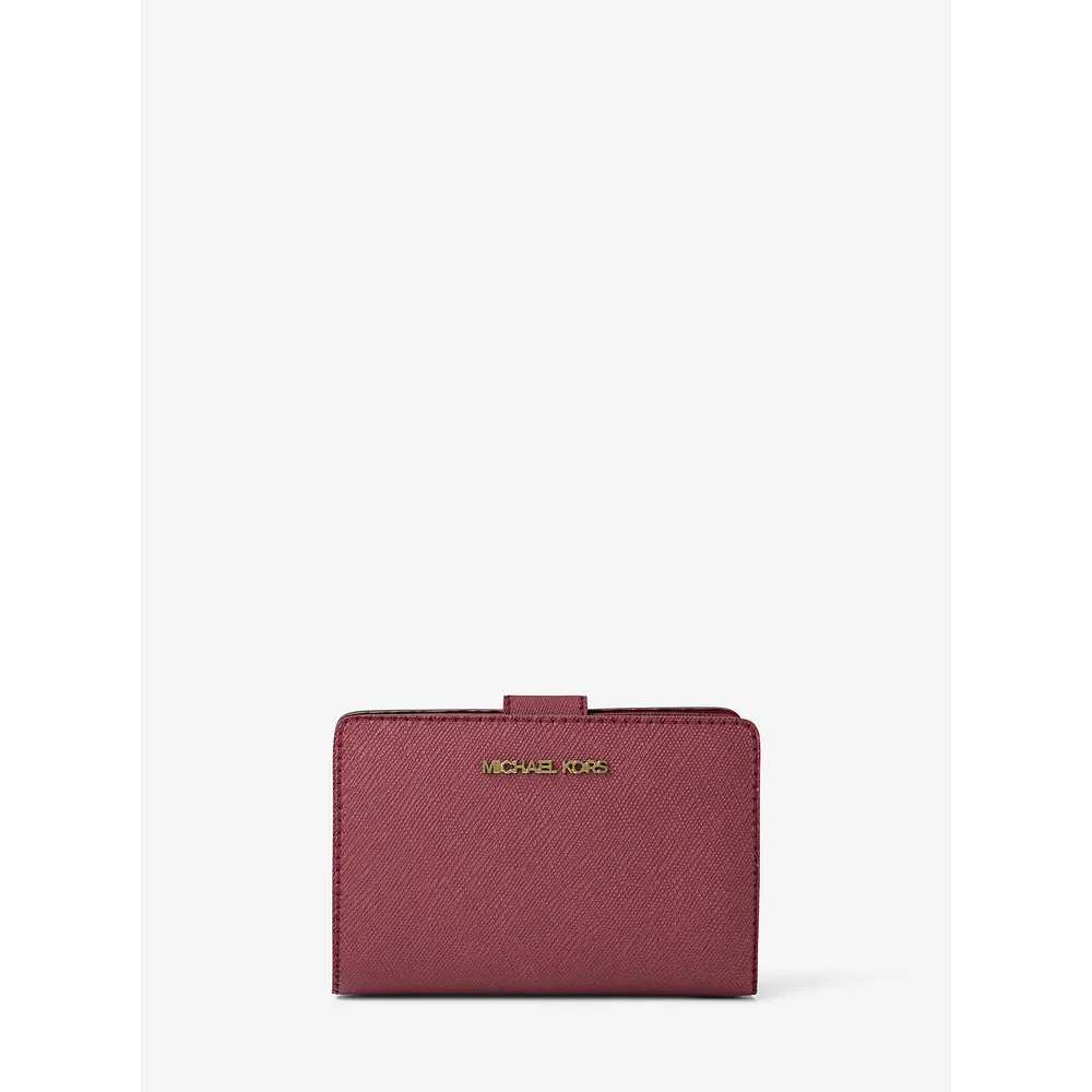 mk126230976_0_webp.webp Michael Kors Cartera mediana de piel de grano cruzado | Cereza