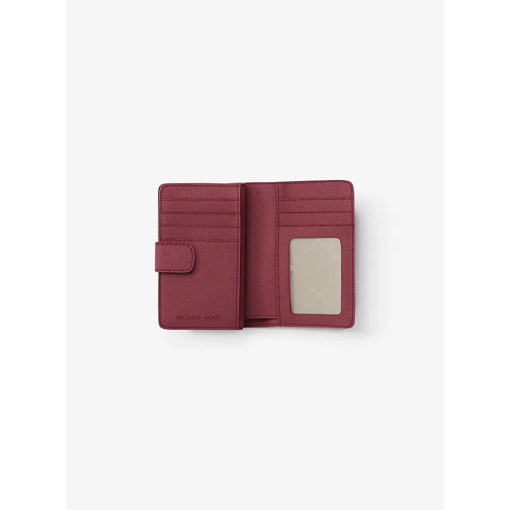 mk126230976_1_webp.webp Michael Kors Cartera mediana de piel de grano cruzado | Cereza