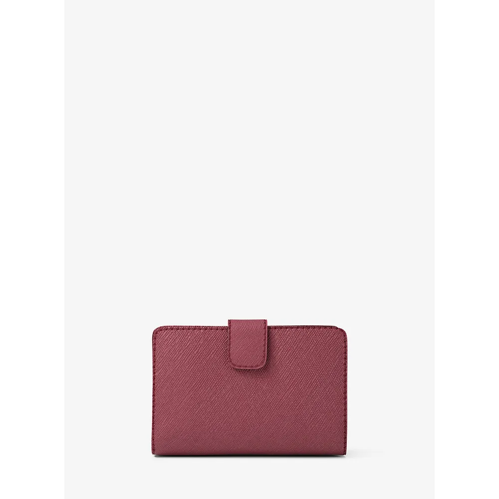 mk126230976_2_webp.webp Michael Kors Cartera mediana de piel de grano cruzado | Cereza