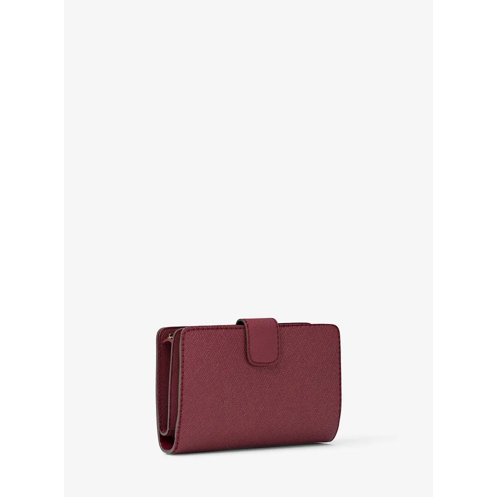mk126230976_3_webp.webp Michael Kors Cartera mediana de piel de grano cruzado | Cereza