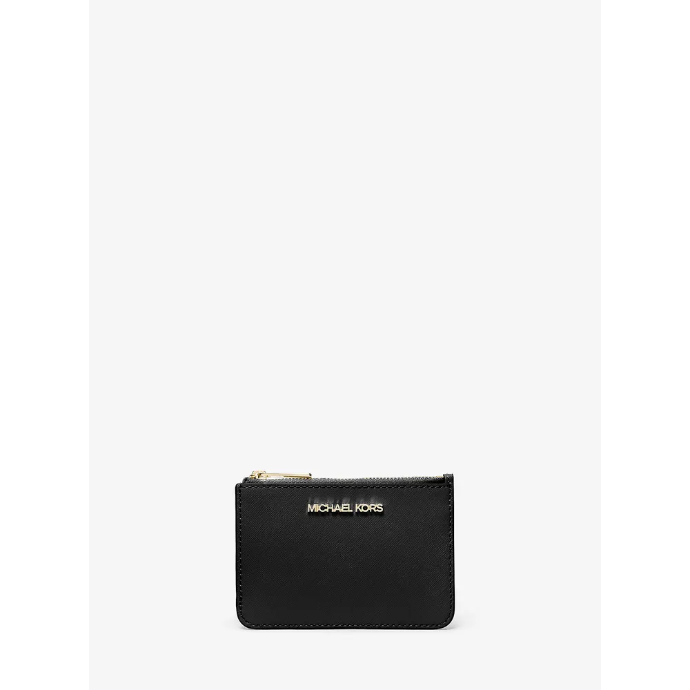 Michael Kors Monedero pequeño de piel saffiano Jet Set Travel | Negro