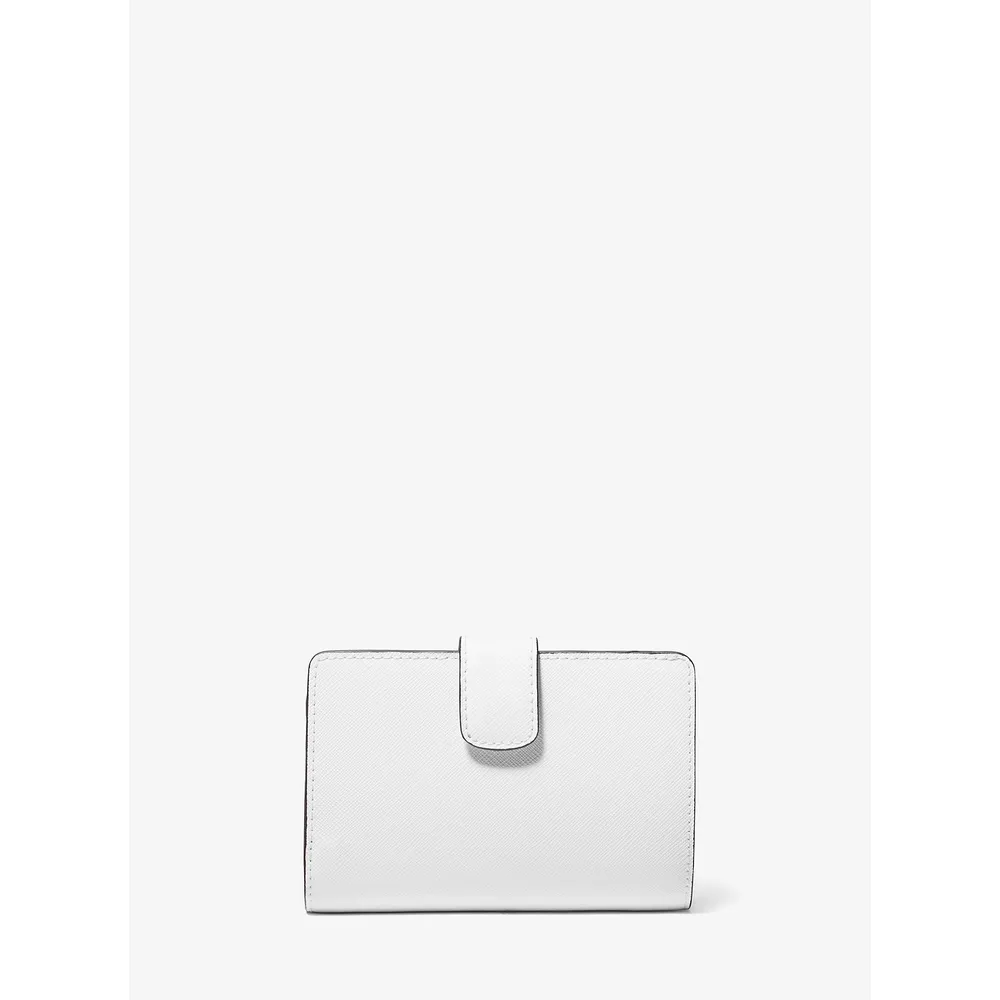 Michael Kors Cartera mediana de piel de grano cruzado | Optic White