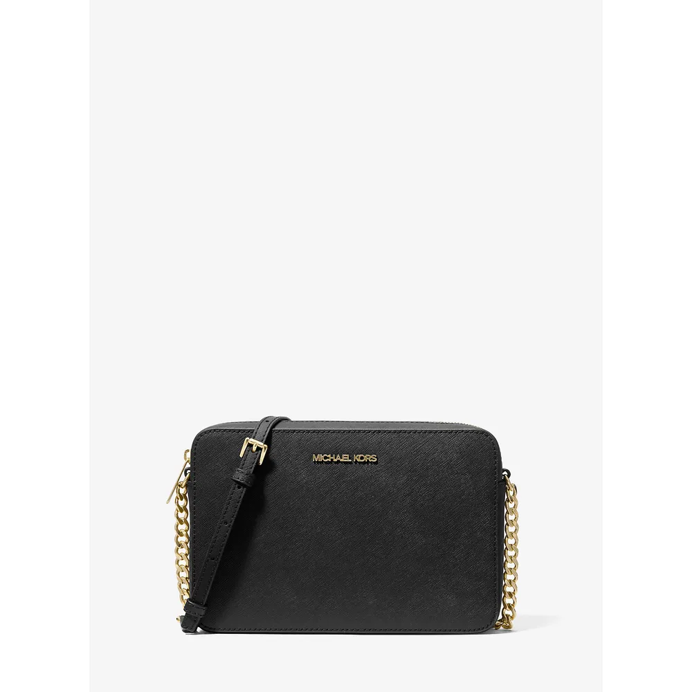 Michael Kors Bolso bandolera grande Jet Set de piel saffiano | Negro