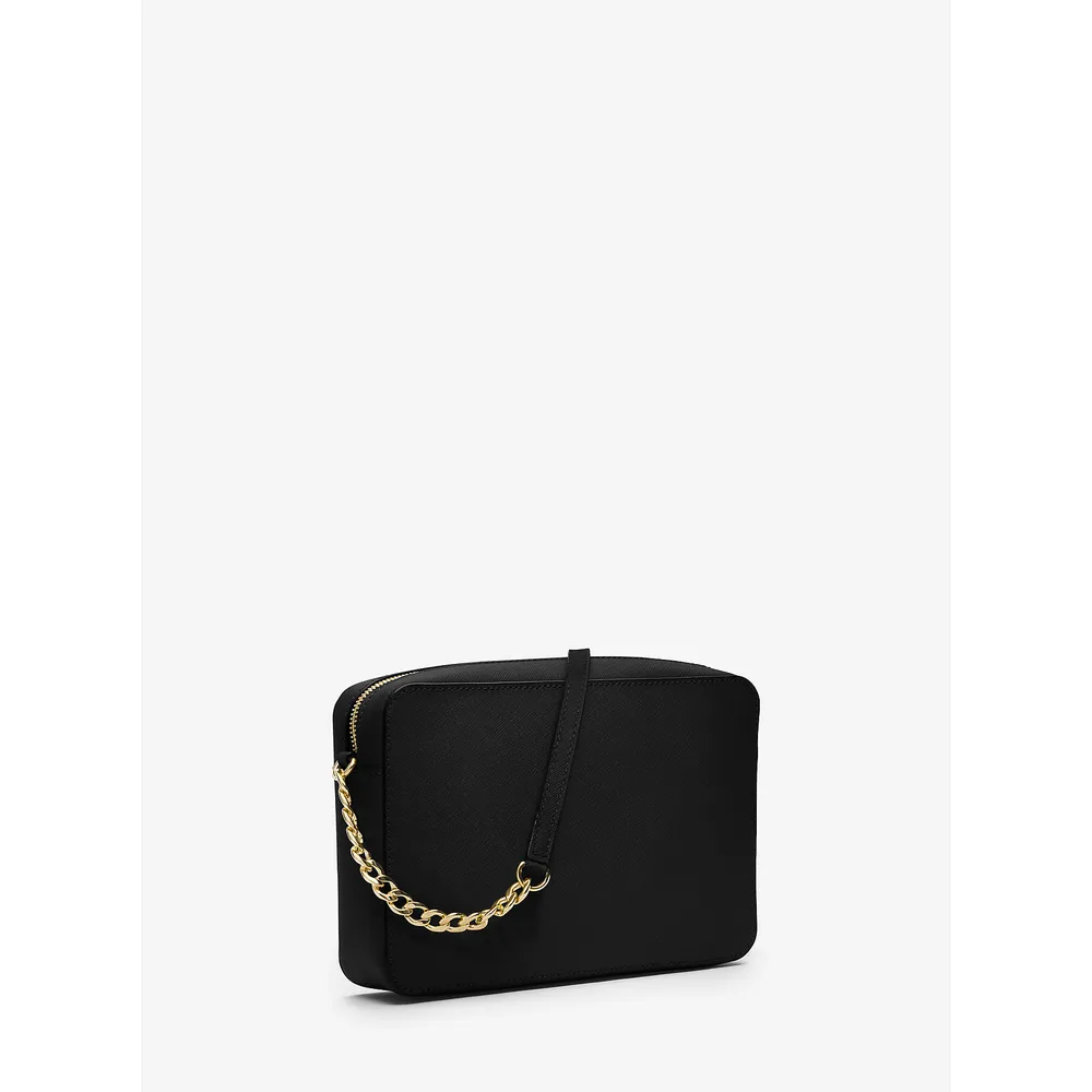 Michael Kors Bolso bandolera grande Jet Set de piel saffiano | Negro