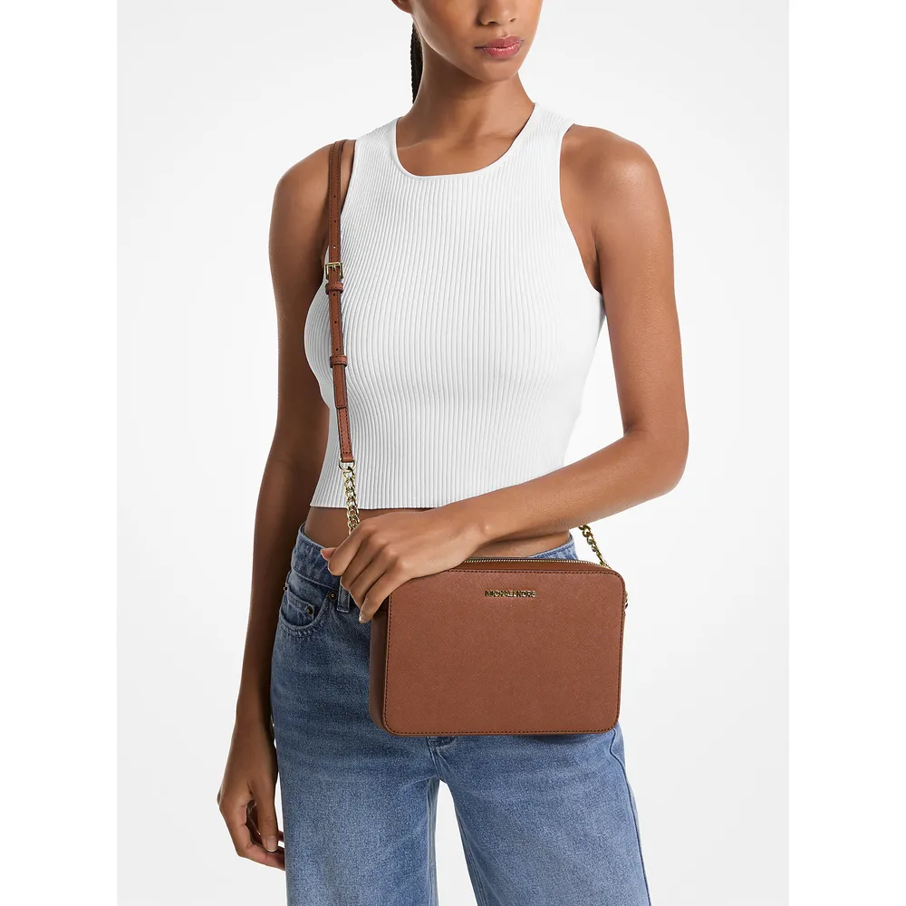 Michael Kors Bolso bandolera grande Jet Set de piel saffiano | Luggage