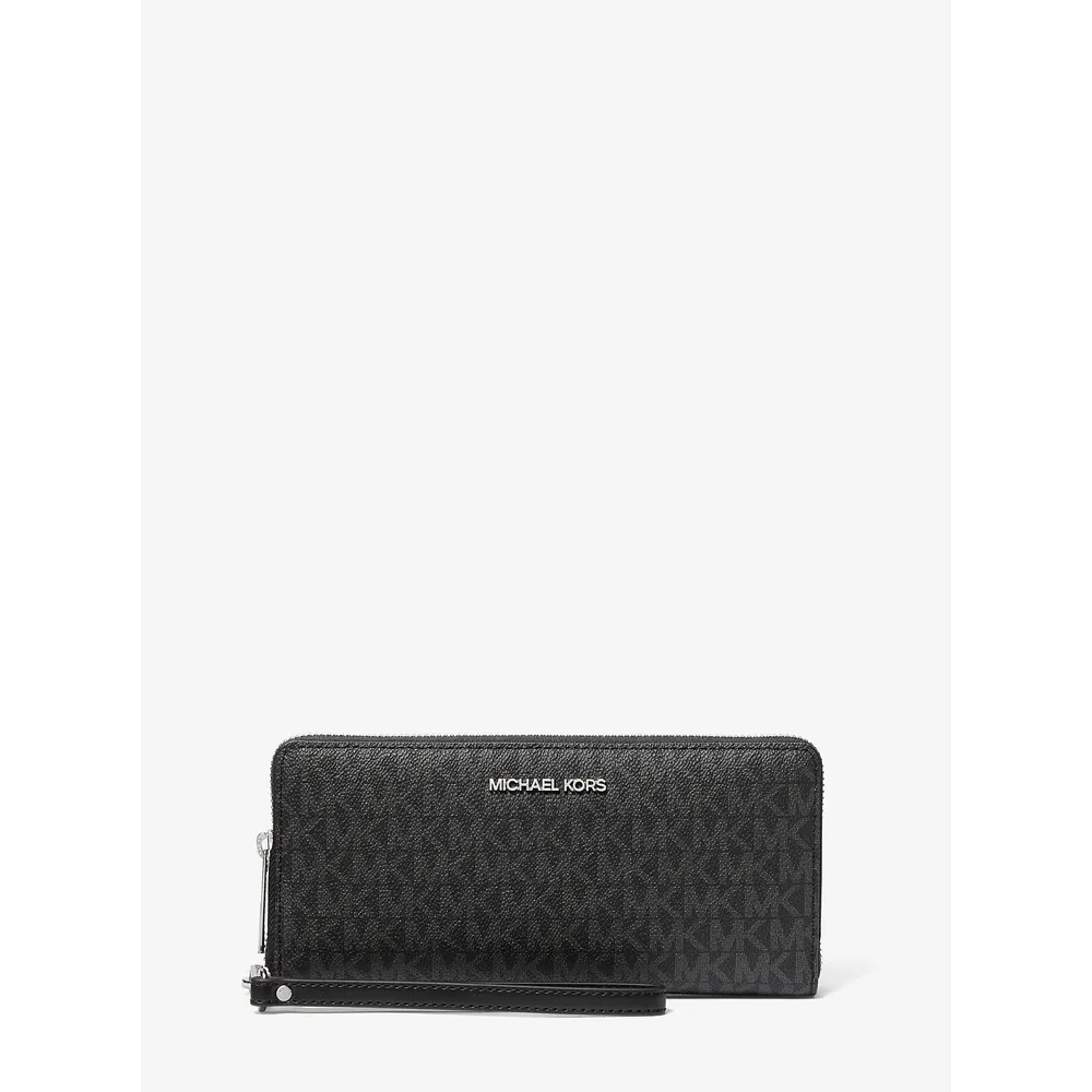 Michael Kors Cartera continental grande con logotipo de Jet Set Travel | Negro