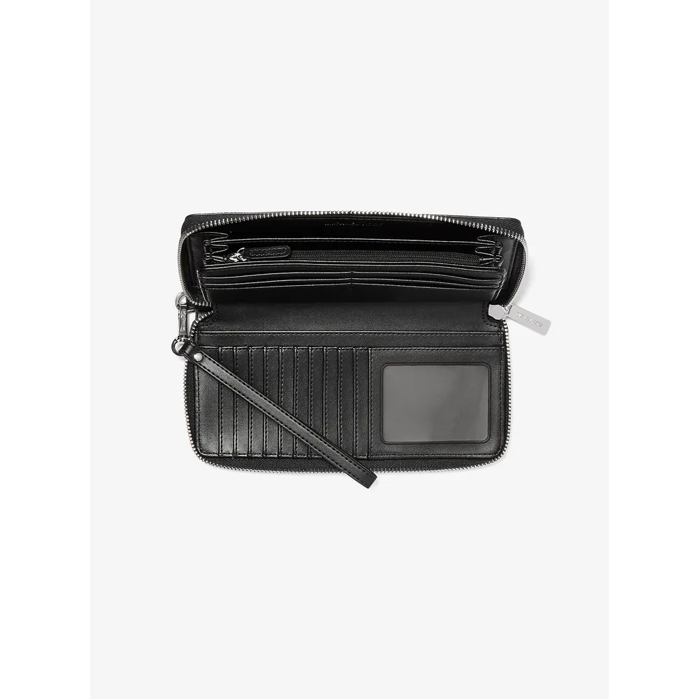 Michael Kors Cartera continental grande con logotipo de Jet Set Travel | Negro