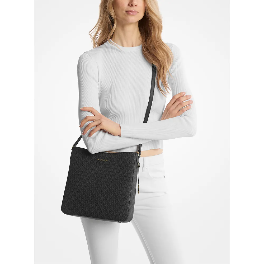 Michael Kors Bolso bandolera grande con logotipo de Jet Set Travels | Negro