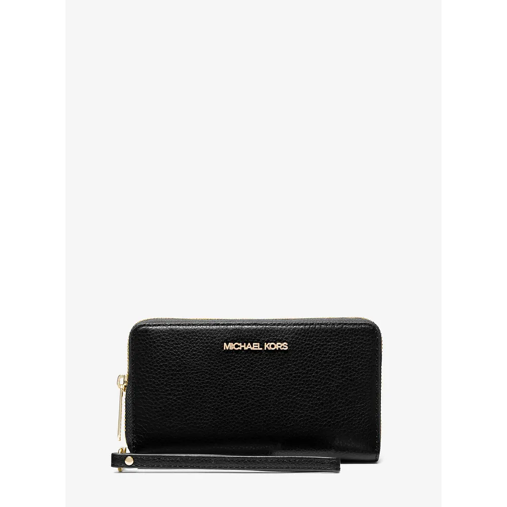mk287733958_0_webp.webp Michael Kors Bolso de mano grande de cuero granulado para smartphone | Negro