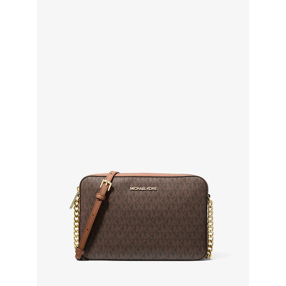 Michael Kors Bolso bandolera grande con logotipo estampado Jet Set | Marrón