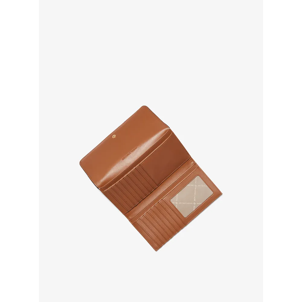 Michael Kors Cartera grande con tres pliegues y logotipo de Jet Set | Vainilla