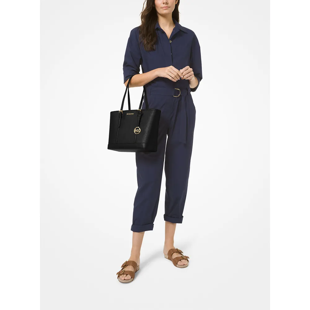 Michael Kors Bolso tote Jet Set Travel pequeño de piel saffiano | Negro