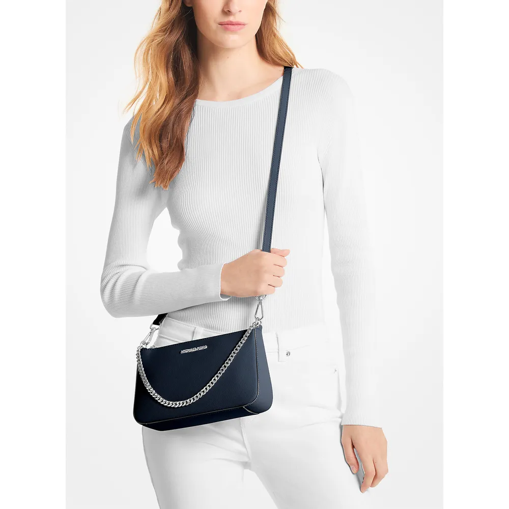 Michael Kors Bolso bandolera mediano Jet Set de piel saffiano | Navy