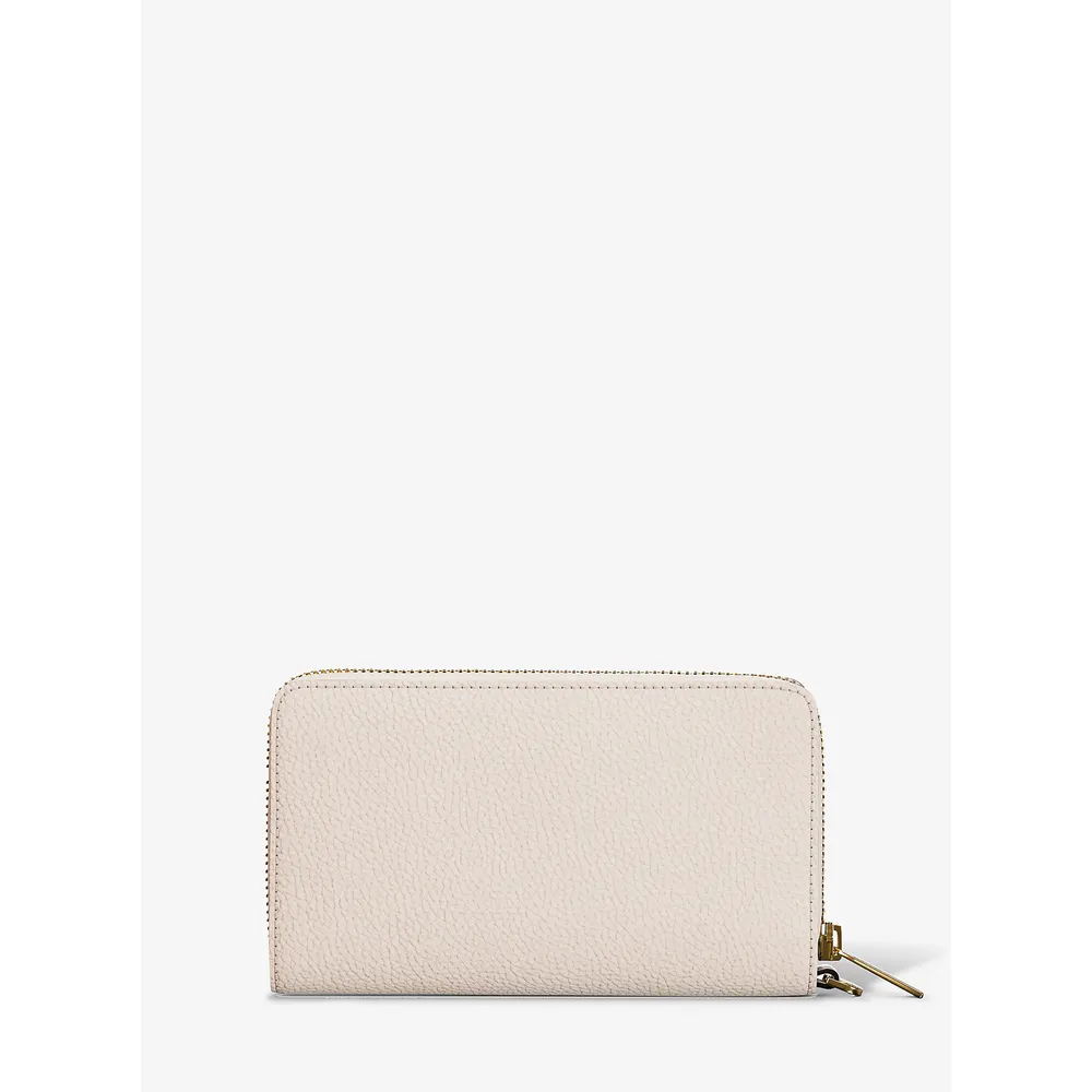 Michael Kors Bolso de mano grande de cuero granulado para smartphone | Lt Cream