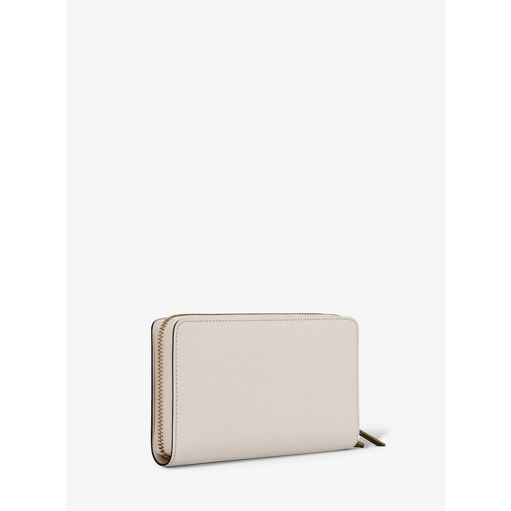 Michael Kors Bolso de mano grande de cuero granulado para smartphone | Lt Cream