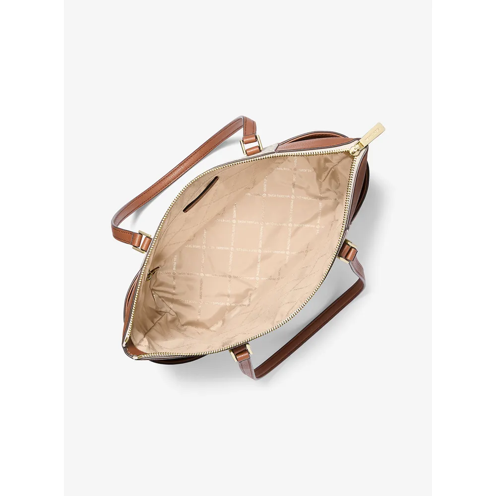 Michael Kors Bolso tote Charlotte grande de cuero | Vainilla