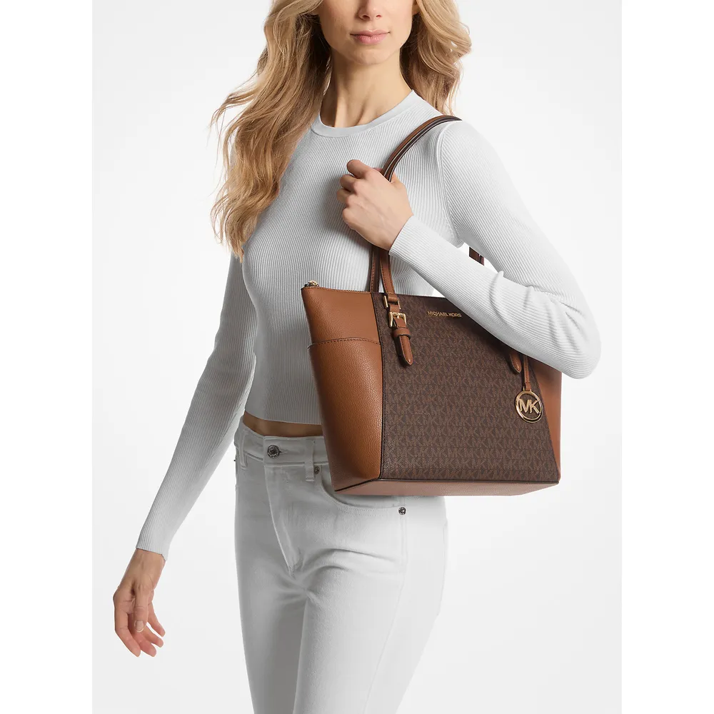 Michael Kors Bolso tote Charlotte grande de cuero | Marrón