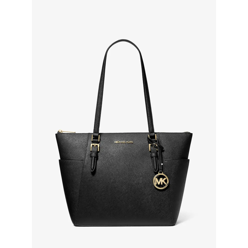 Michael Kors Bolso tote grande Charlotte de piel saffiano | Negro