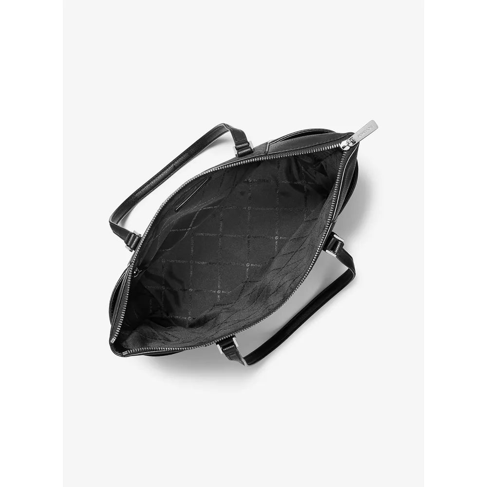 Michael Kors Bolso tote Charlotte grande de cuero | Negro