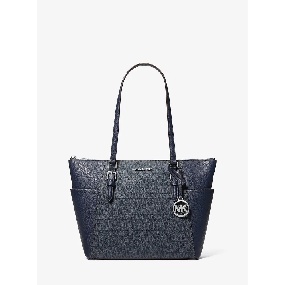 Michael Kors Bolso tote Charlotte grande de cuero | Admiral