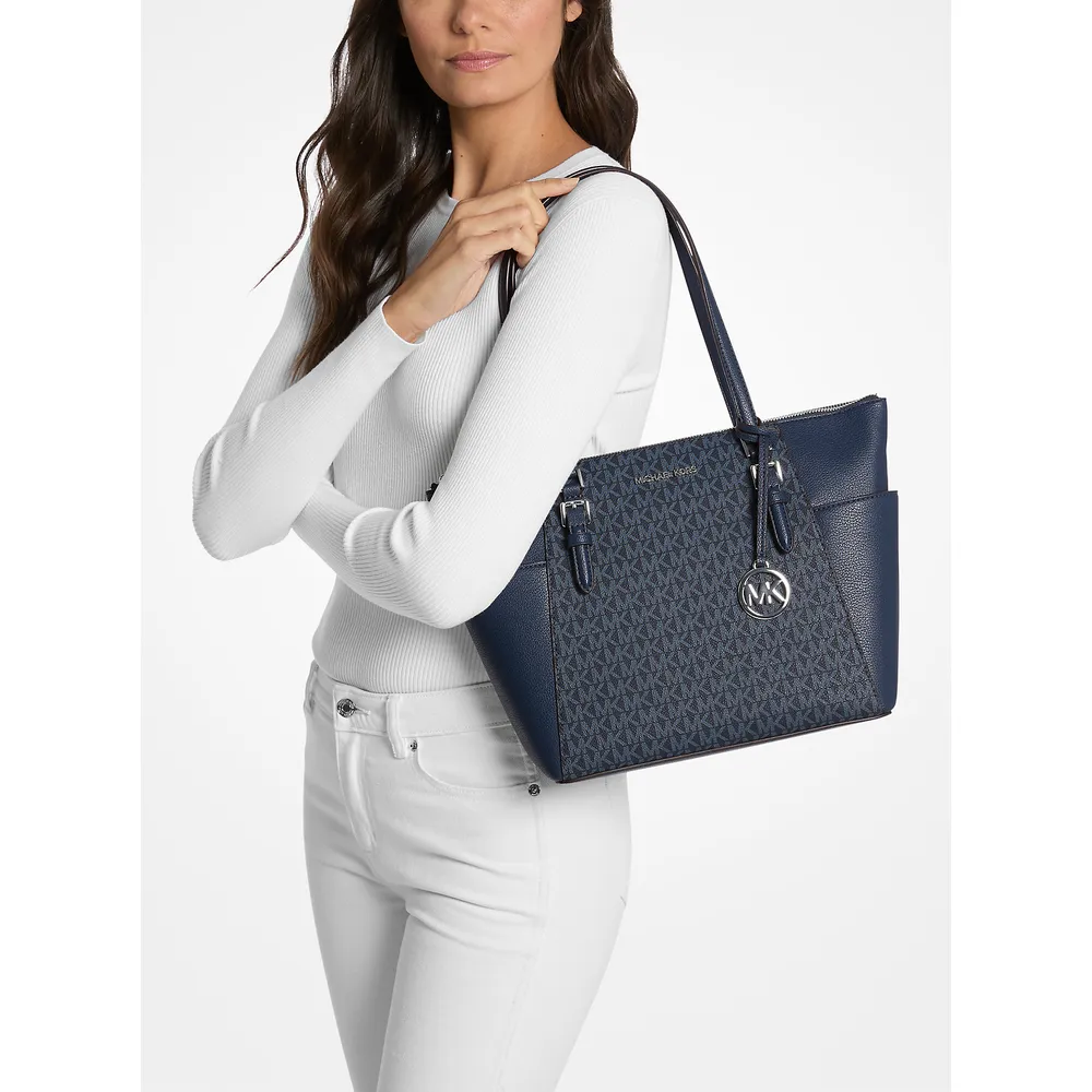 Michael Kors Bolso tote Charlotte grande de cuero | Admiral