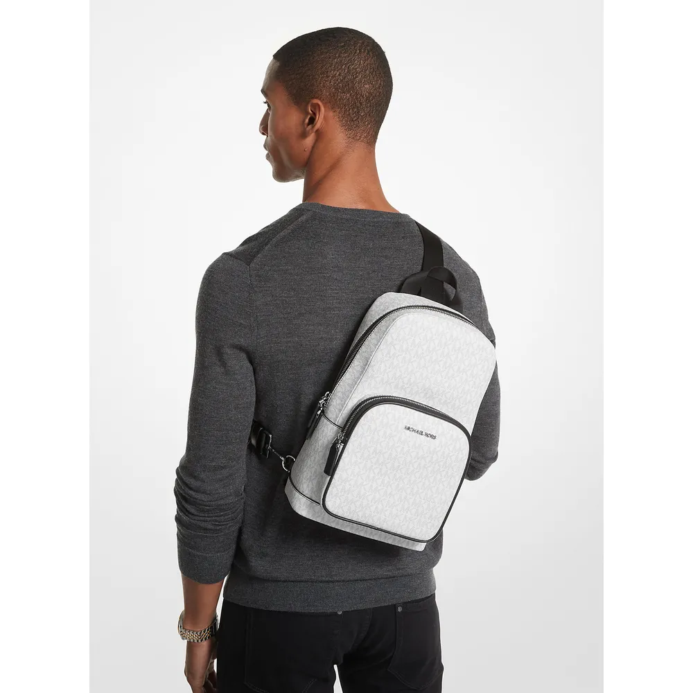 Michael Kors Mochila bandolera con logotipo de Cooper | Bright Wht