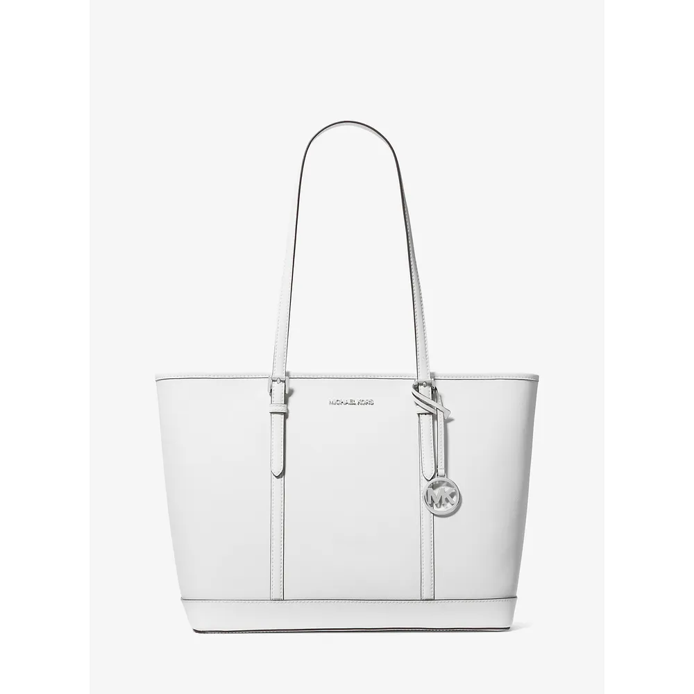 Michael Kors Bolso tote grande de piel saffiano Jet Set Travel | Blanco óptico