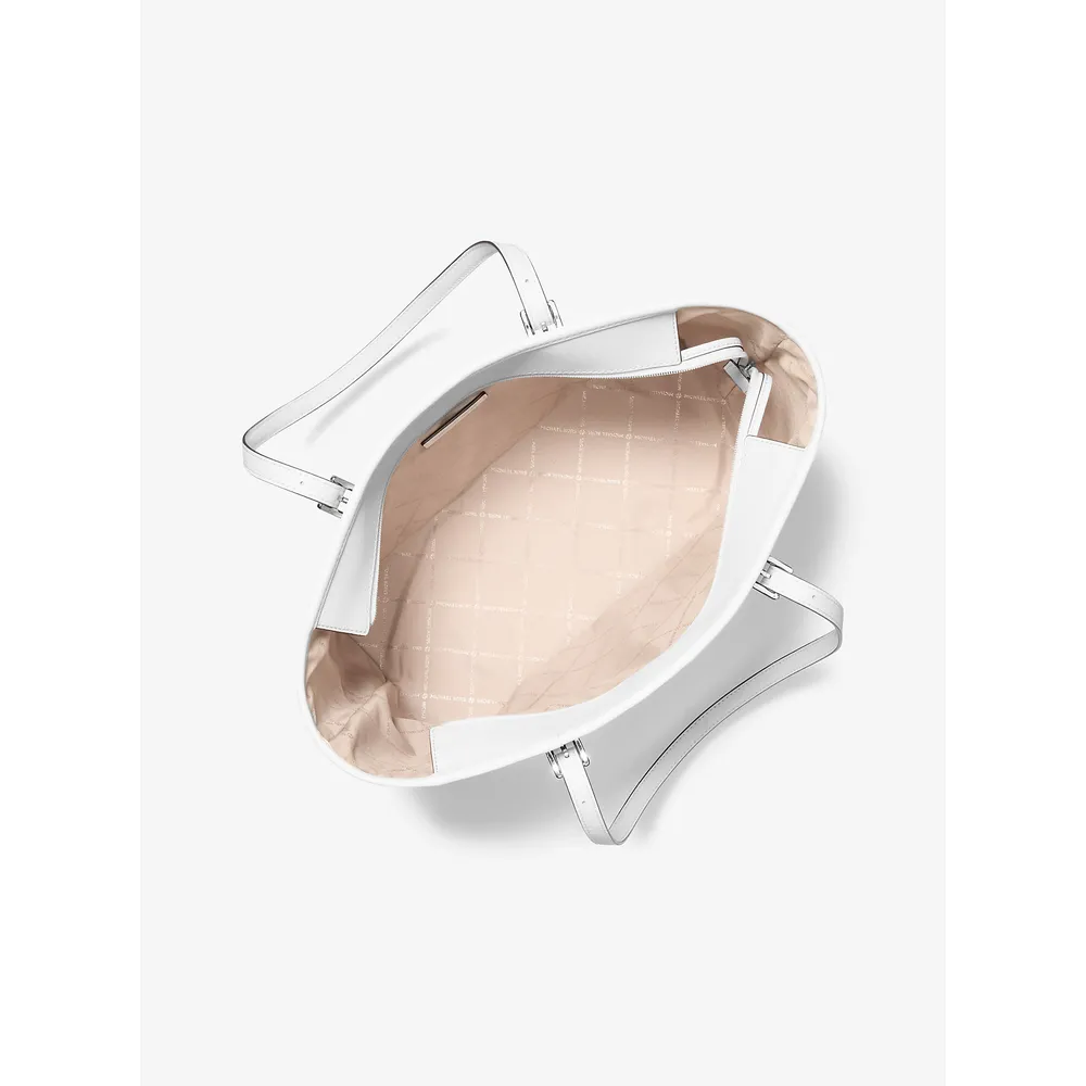 Michael Kors Bolso tote grande de piel saffiano Jet Set Travel | Blanco óptico