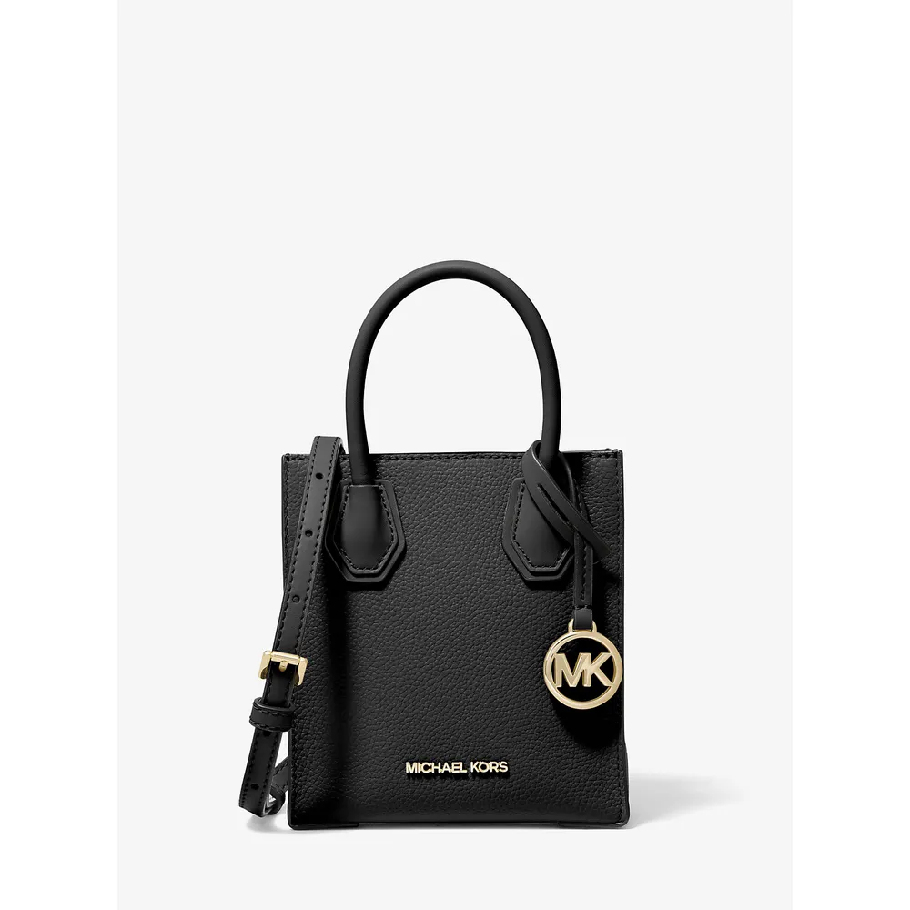 Michael Kors Bolso bandolera Mercer extrapequeño de piel granulada | Negro