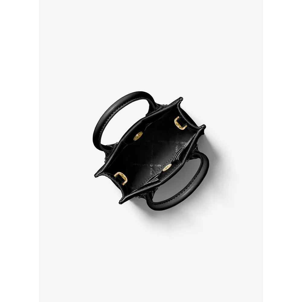 Michael Kors Bolso bandolera Mercer extrapequeño de piel granulada | Negro
