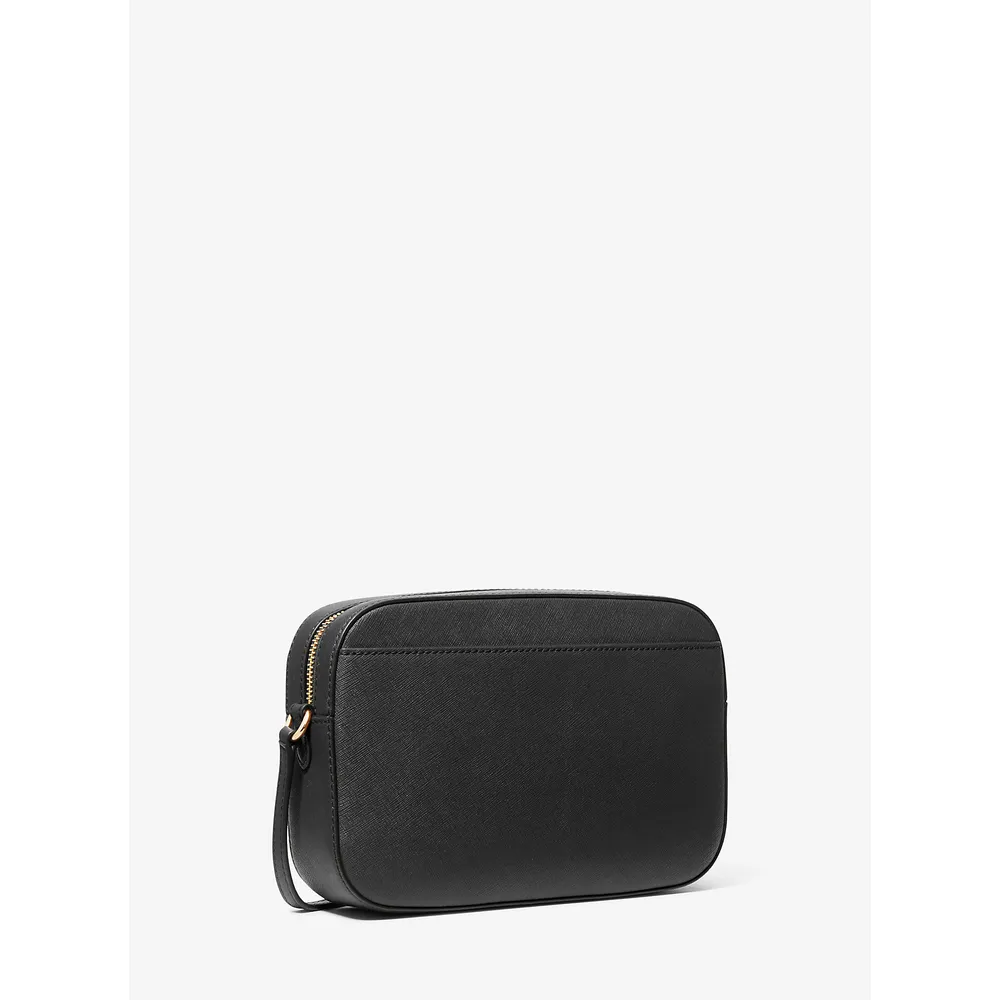 Michael Kors Bolso bandolera grande Jet Set de piel saffianos | Negro