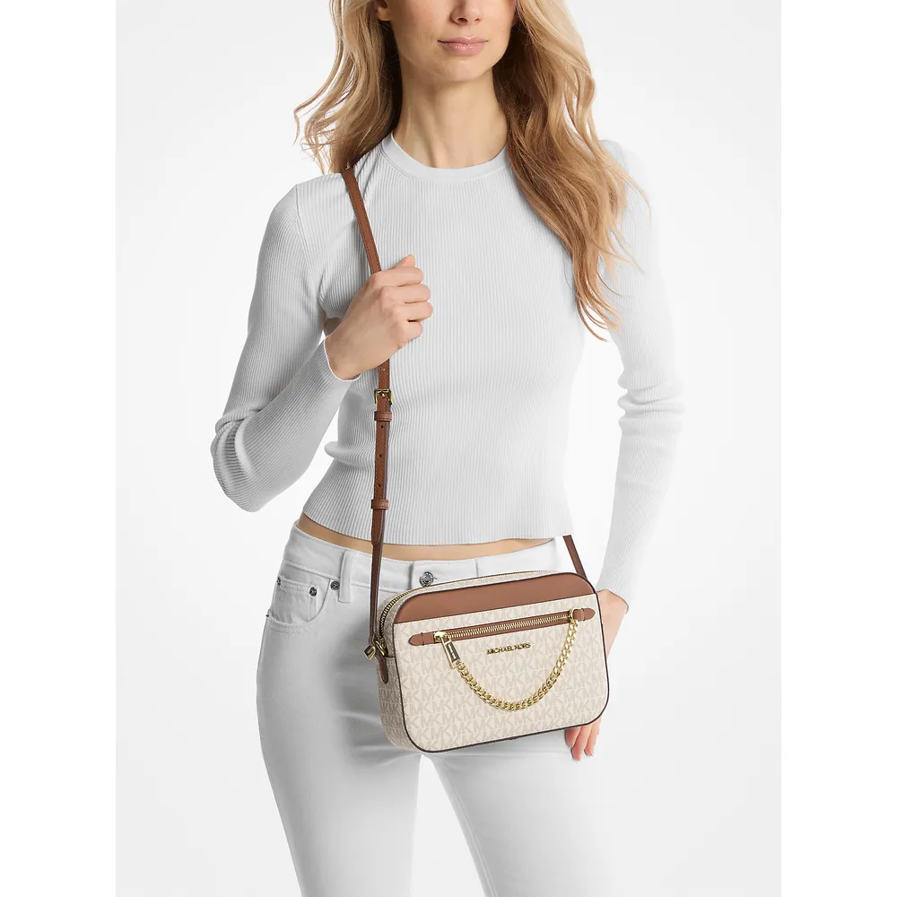 Michael Kors Bolso bandolera grande con logotipo Jet Sets | Vainilla
