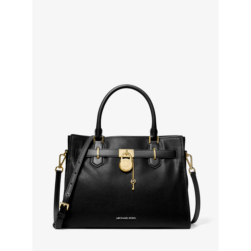 Michael Kors Bolso bandolera mediano de cuero Hamilton | Negro