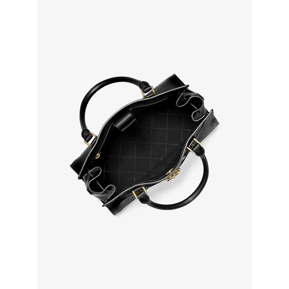 Michael Kors Bolso bandolera mediano de cuero Hamilton | Negro