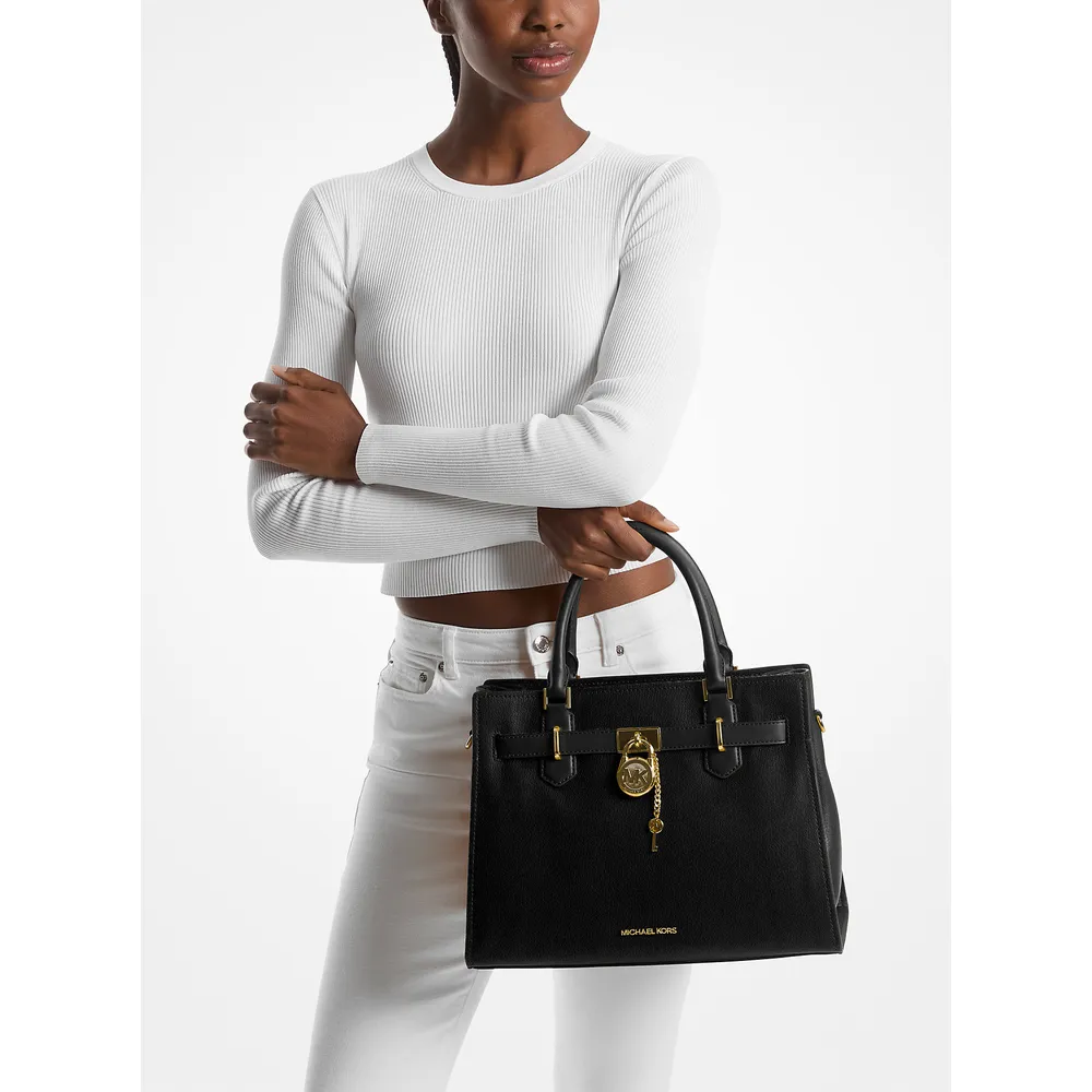 Michael Kors Bolso bandolera mediano de cuero Hamilton | Negro