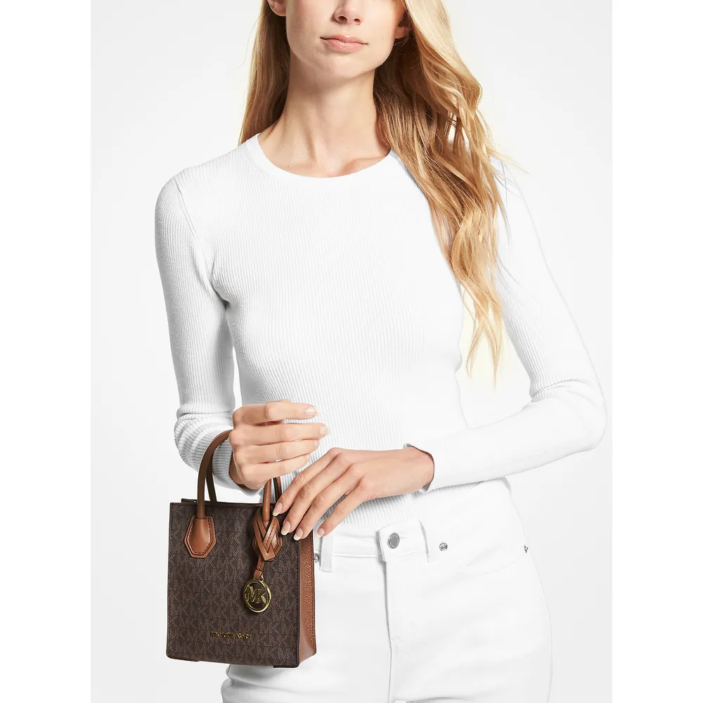 Michael Kors Bolso bandolera Mercer extrapequeño de piel y logotipo | Marrón