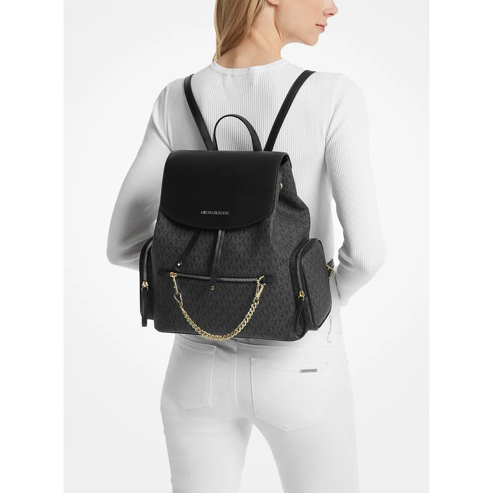 Michael Kors Mochila grande con logotipo Jet Set | Negro