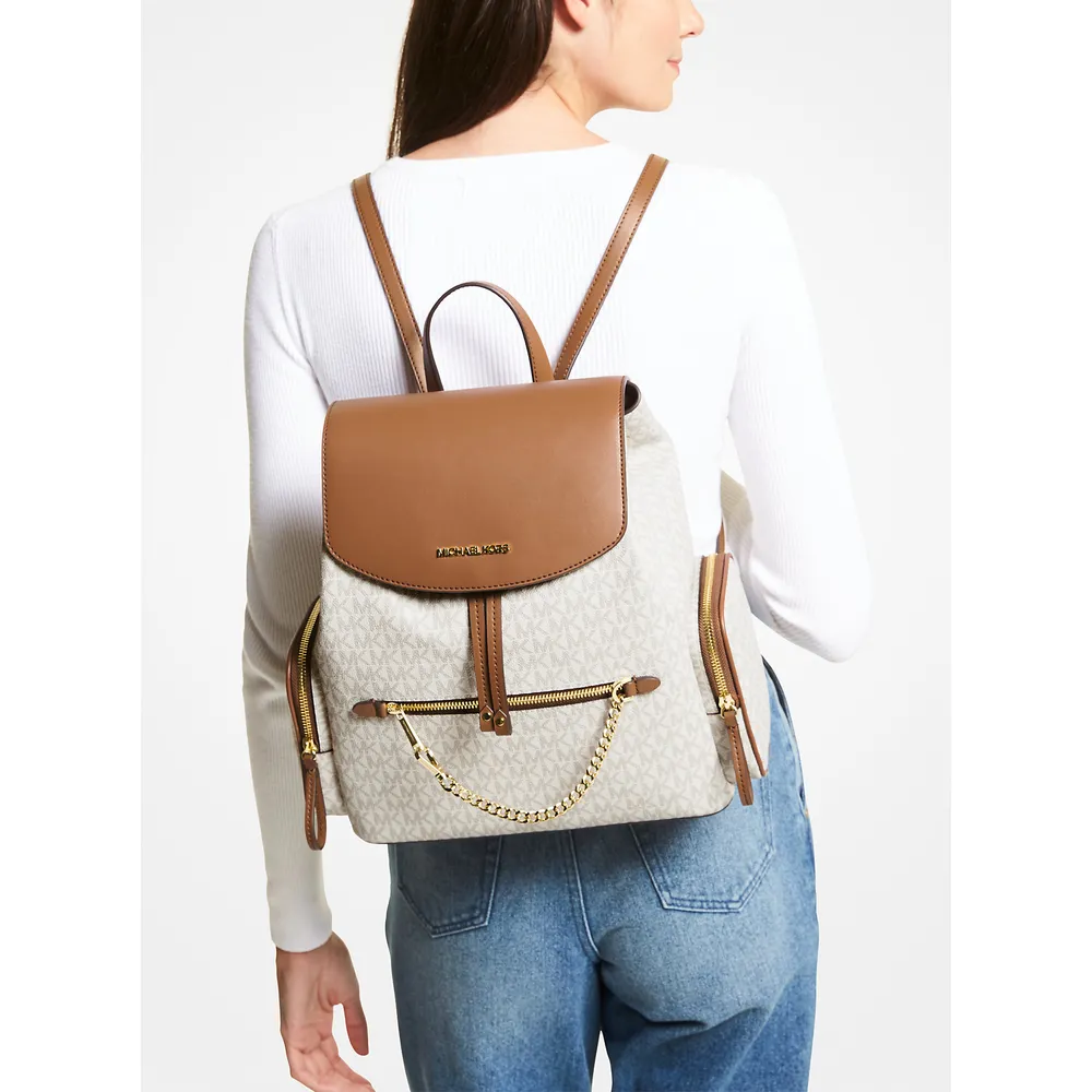 Michael Kors Mochila grande con logotipo Jet Set | Vainilla