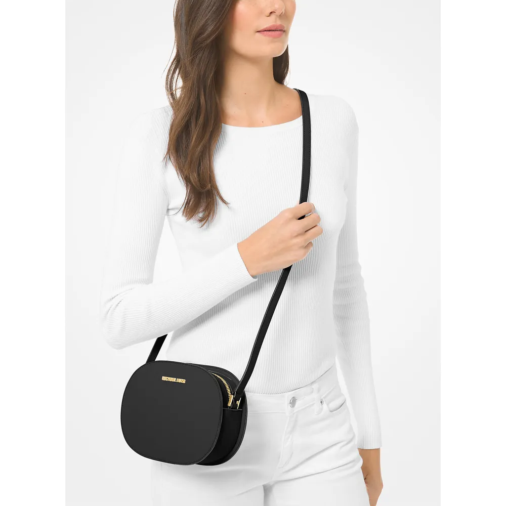 Michael Kors Bolso bandolera mediano Jet Set Travel de piel saffiano | Negro