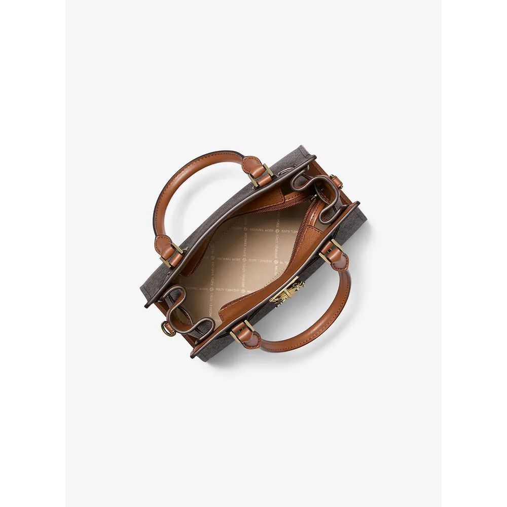 Michael Kors Bolso satchel pequeño con logotipo de Hamilton | Marrón