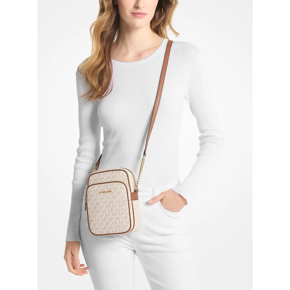 Michael Kors Bolso bandolera mediano con logotipo Jet Set Travel | Vanilla