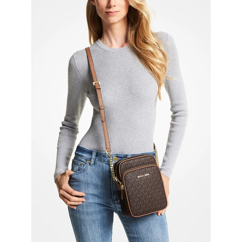 Michael Kors Bolso bandolera mediano con logotipo Jet Set Travel | Marrón