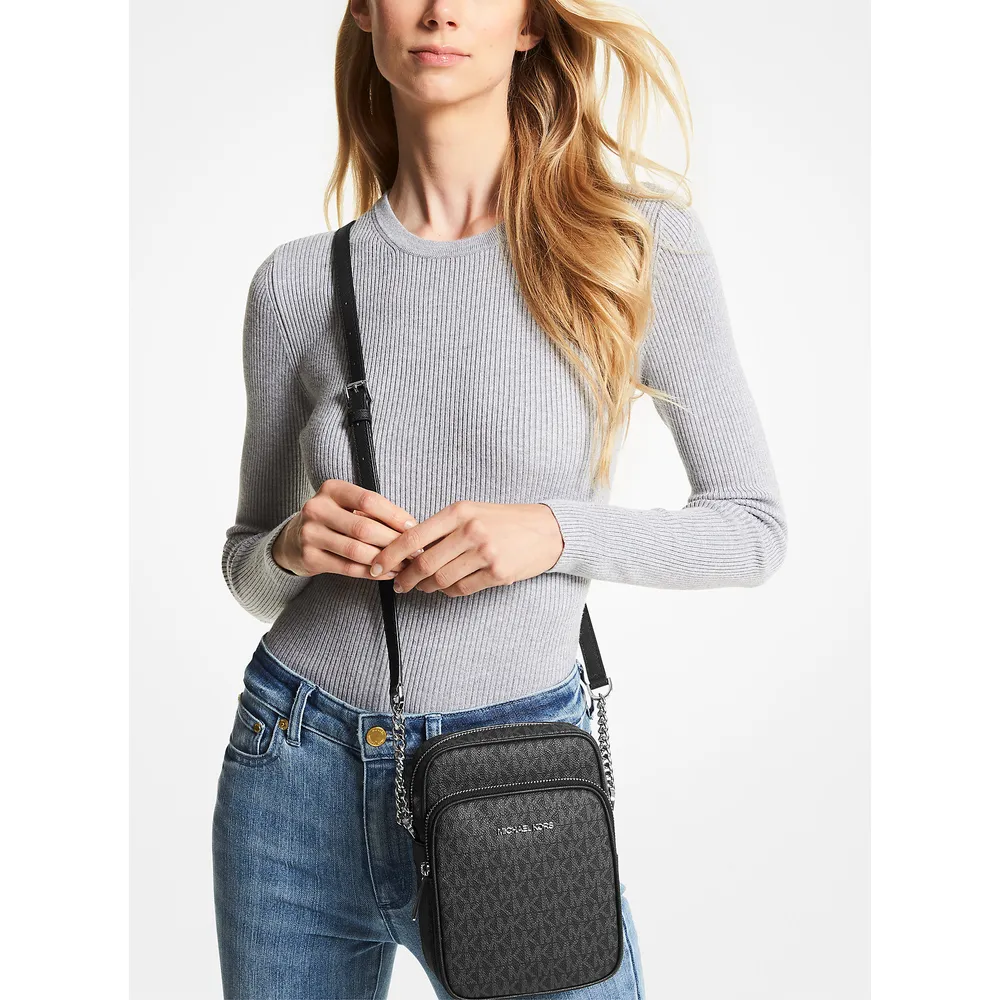 Michael Kors Bolso bandolera mediano con logotipo Jet Set Travel | Negro