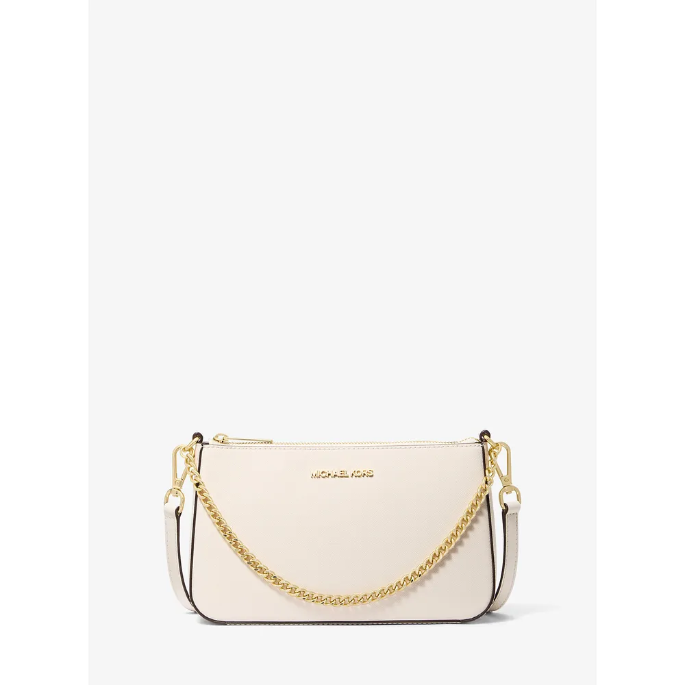 Michael Kors Bolso bandolera mediano Jet Set de piel saffiano | Lt Cream
