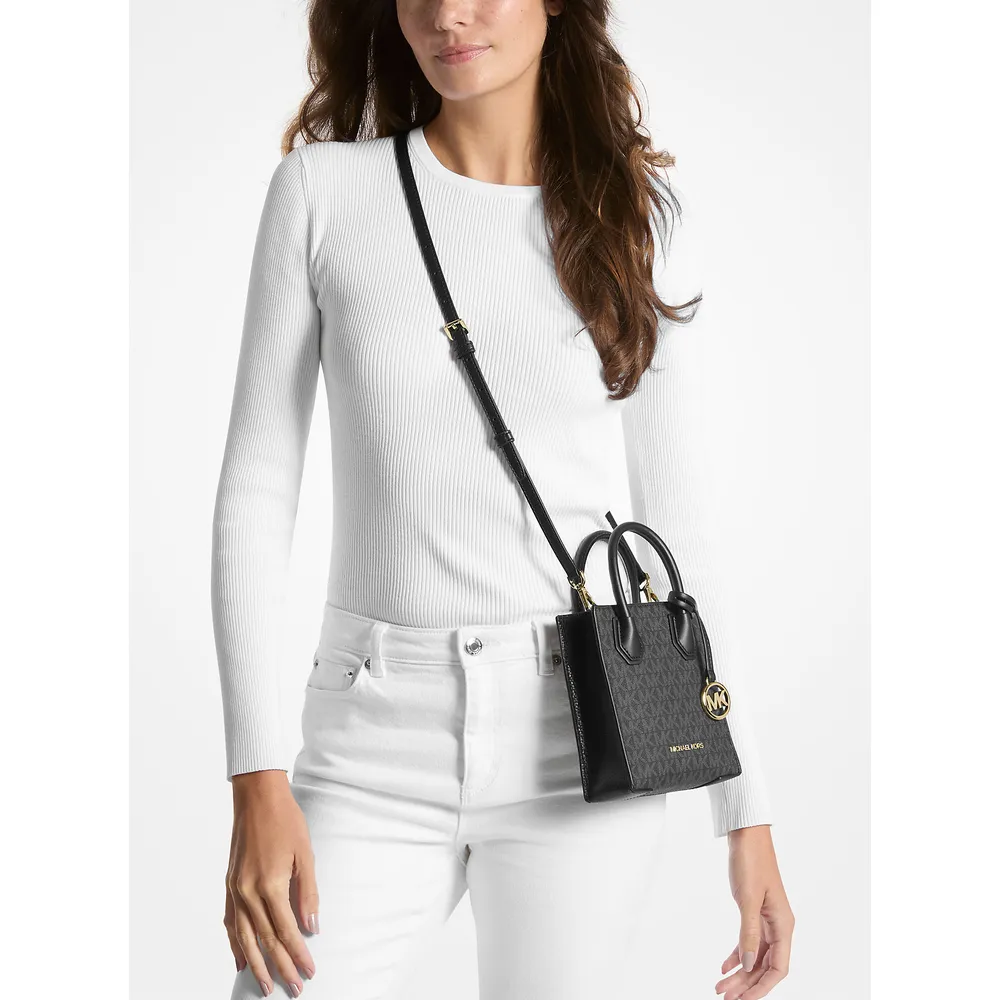 Michael Kors Bolso bandolera Mercer extrapequeño de piel y logotipo | Negro