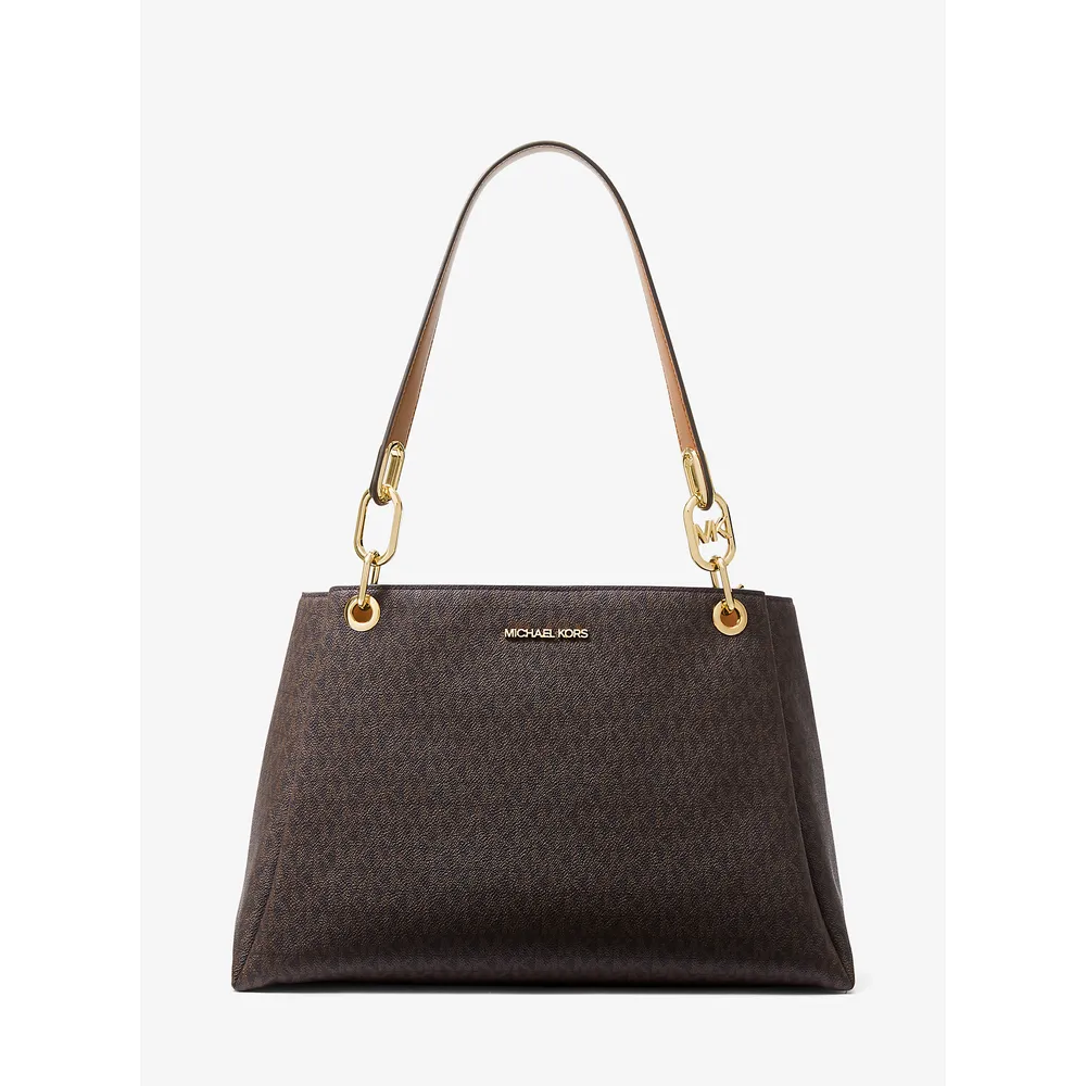 Michael Kors Bolso de hombro grande con logotipo Trisha | Marrón
