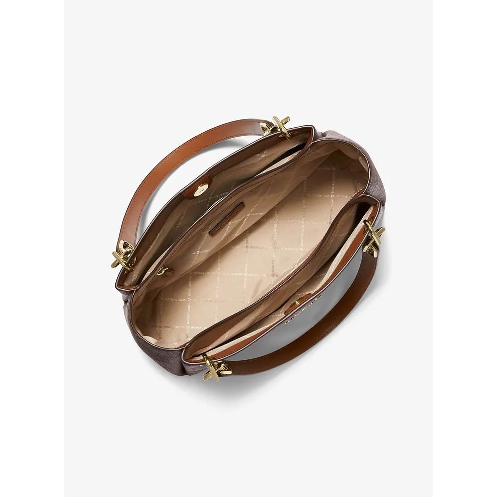 Michael Kors Bolso de hombro grande con logotipo Trisha | Marrón