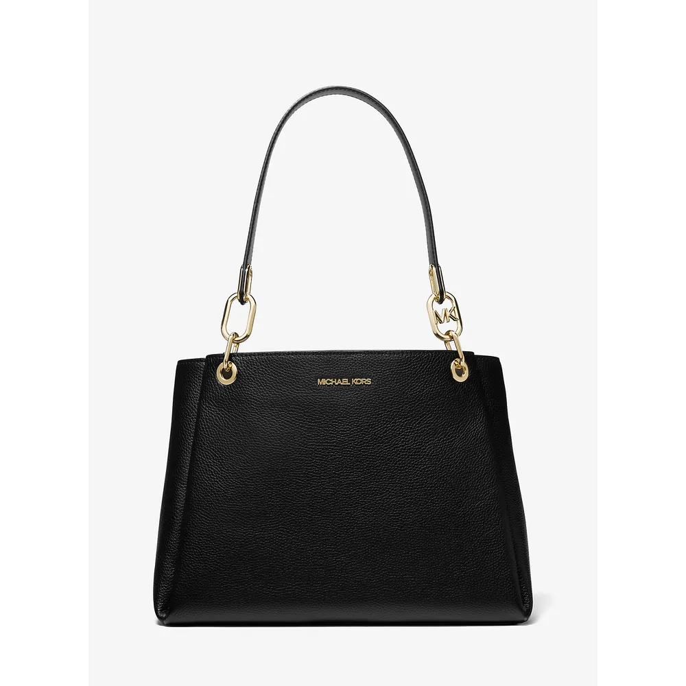 Michael Kors Bolso de hombro grande Trisha de piel granulada | Black
