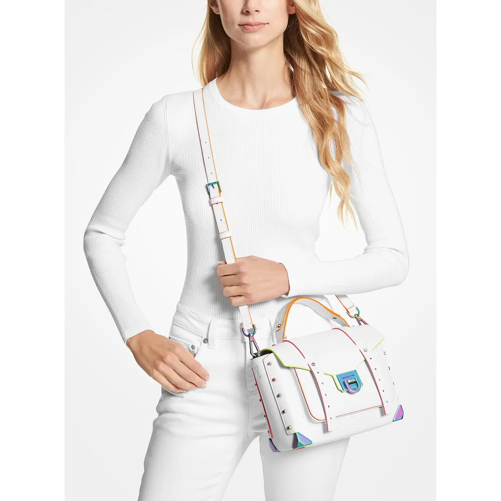 Michael Kors Bolso satchel mediano de piel | Optic White